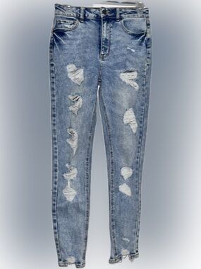 Tinseltown Nordstrom Light Wash Denim Jeans imported hand distressed rare size 5